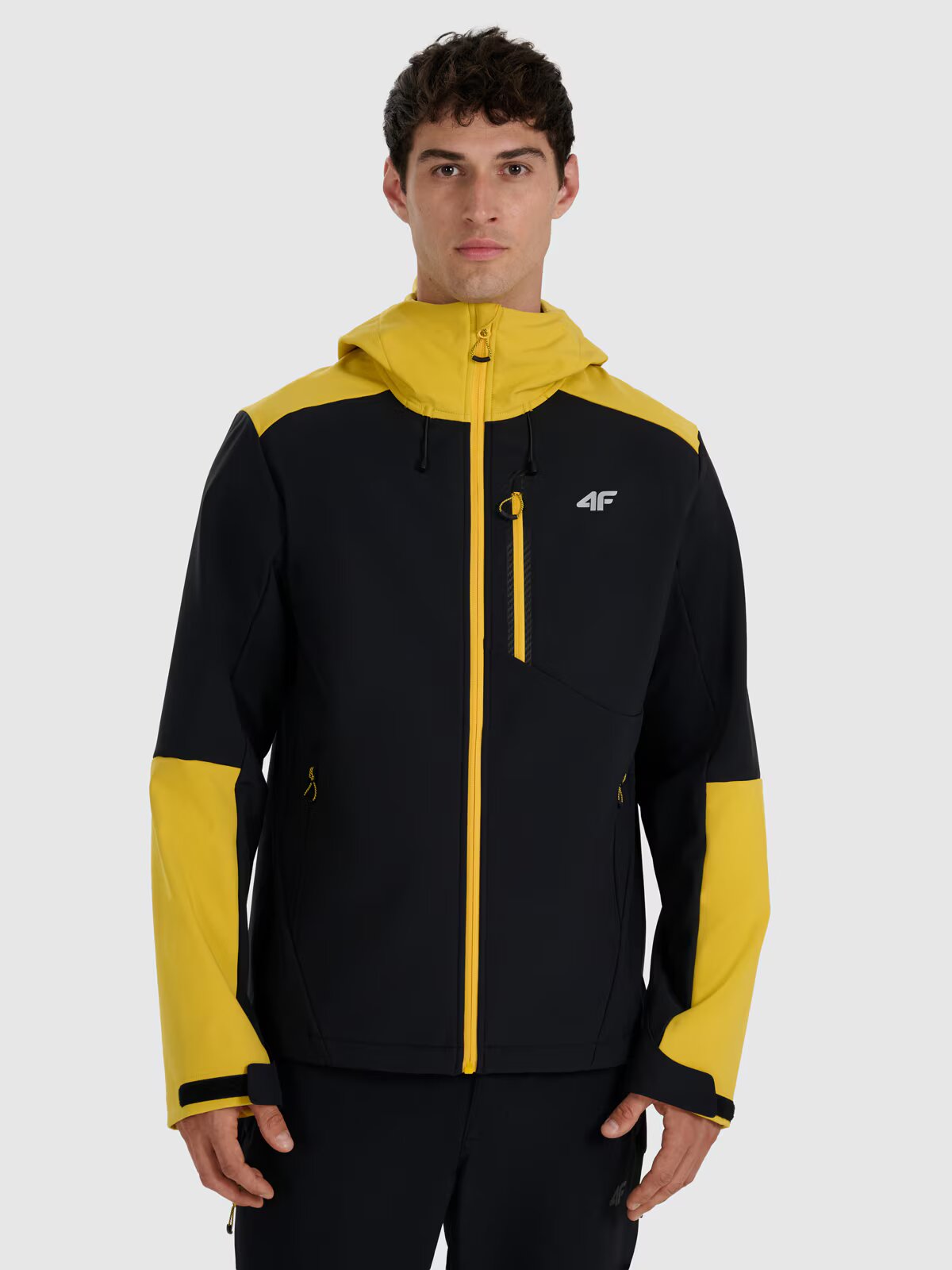 4F Geacă softshell anti-vânt membrană 8000 pentru bărbați - galbenă XXL