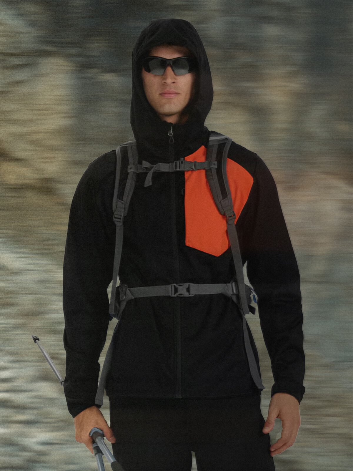 4F Geacă softshell anti-vânt membrană 8000 pentru bărbați - neagră XXL