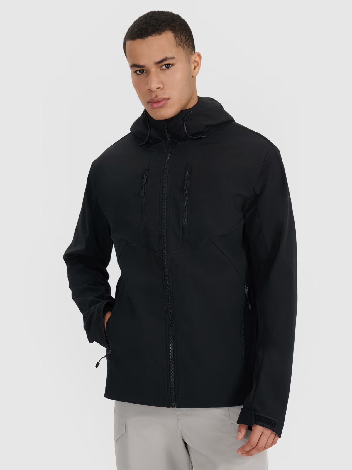 4F Geacă softshell anti-vânt membrană 8000 pentru bărbați - neagră XXL