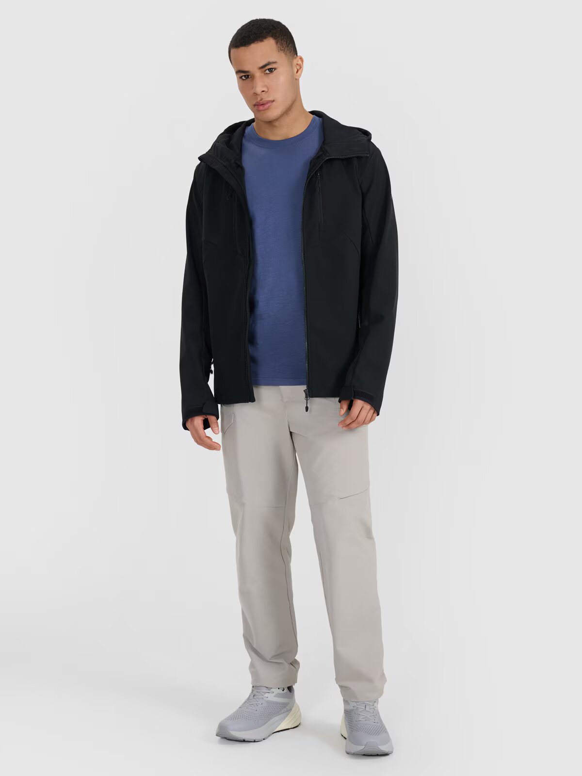 4F Geacă softshell anti-vânt membrană 8000 pentru bărbați - neagră XXL
