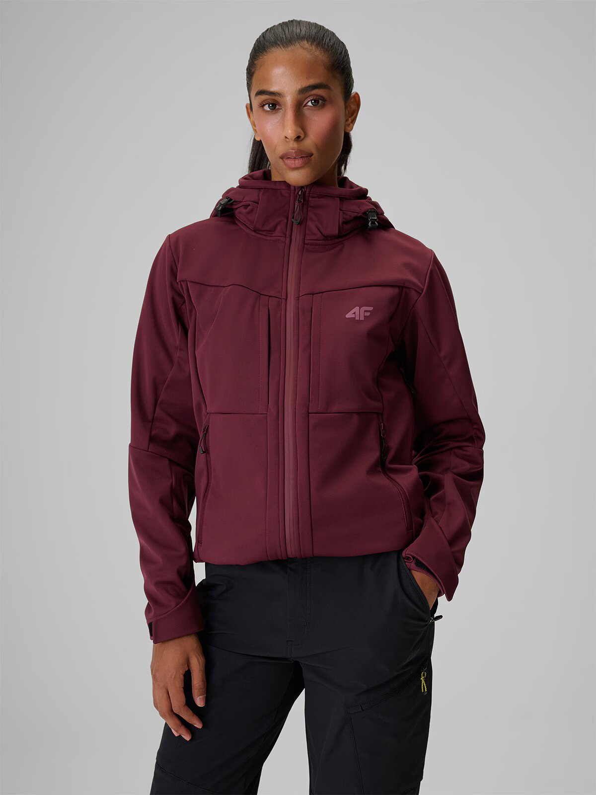 4F Geacă softshell cu membrană windproof 8000 pentru femei - burgundy XL