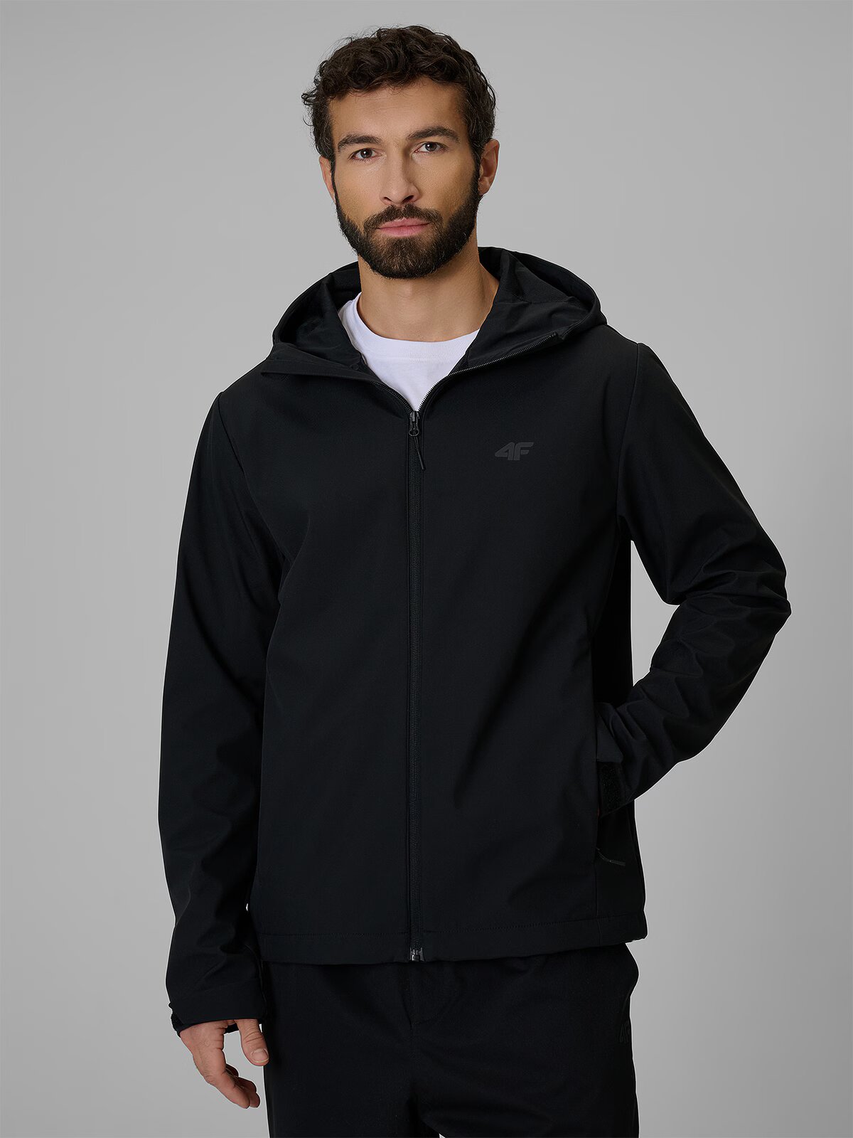 4F Geacă softshell membrană 5000 bărbați - neagră 3XL