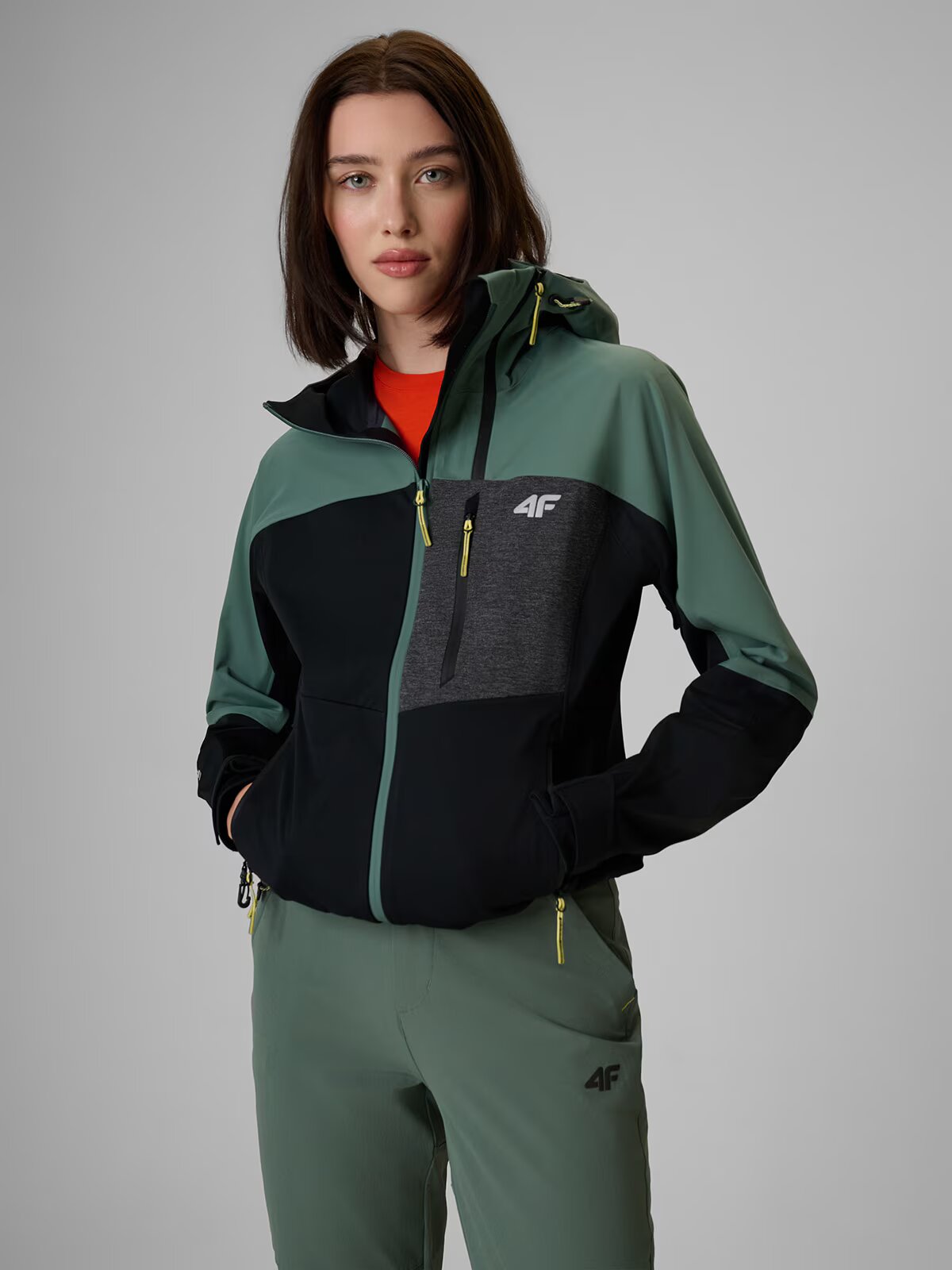 4F Geacă softshell rezistentă la vânt cu membrană 10000 pentru femei - neagră XS