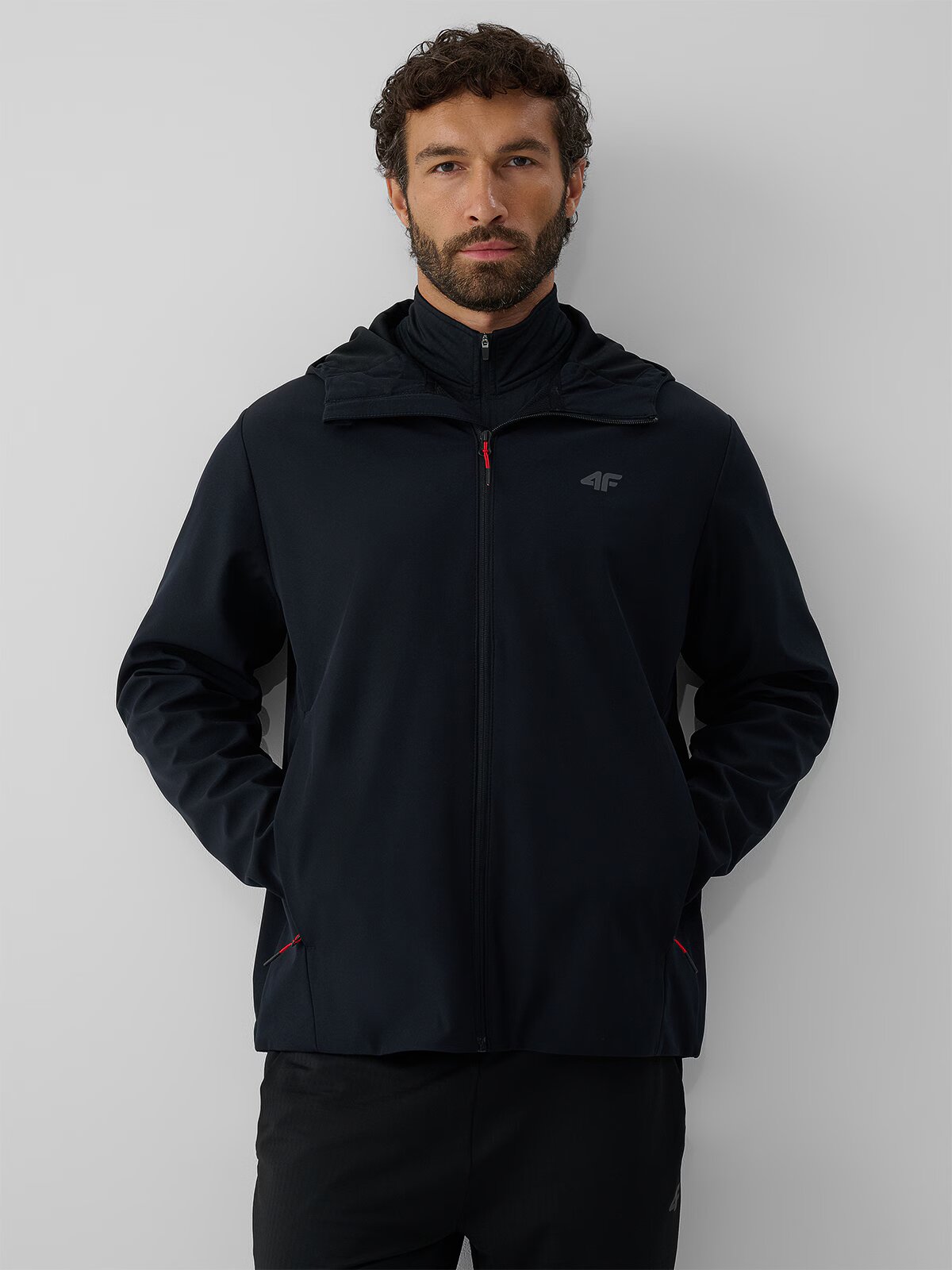 4F Geacă softshell rezistentă la vânt cu membrană 5000 pentru bărbați - neagră 3XL