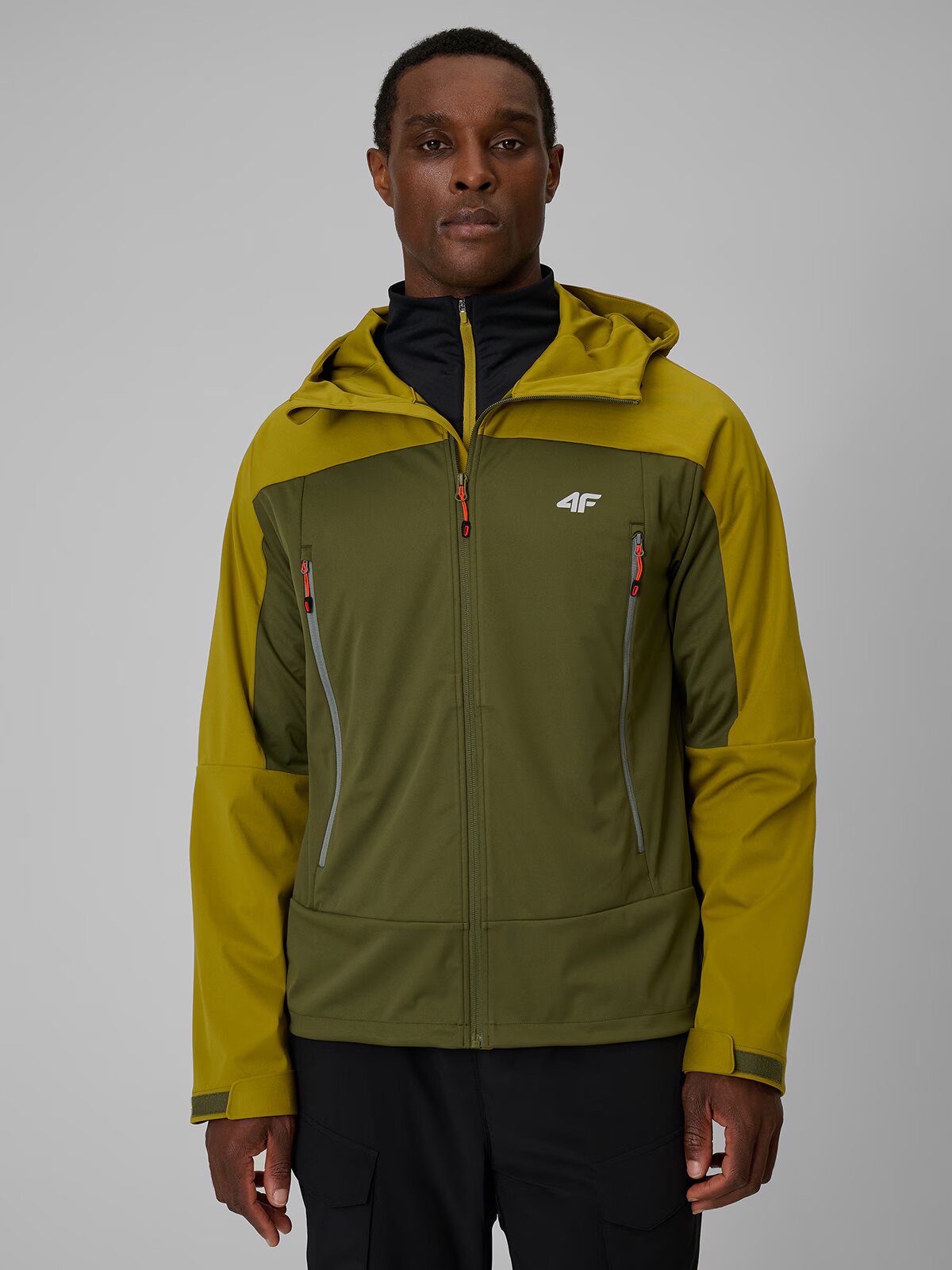 4F Geacă softshell rezistentă la vânt cu membrană 8000 pentru bărbați - kaki XL
