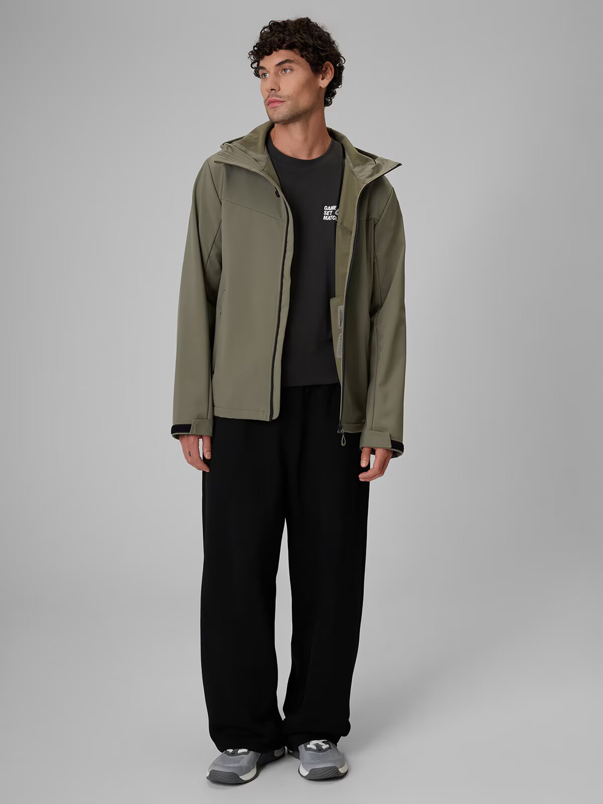 4F Geacă softshell rezistentă la vânt cu membrană 8000 pentru bărbați - olive L
