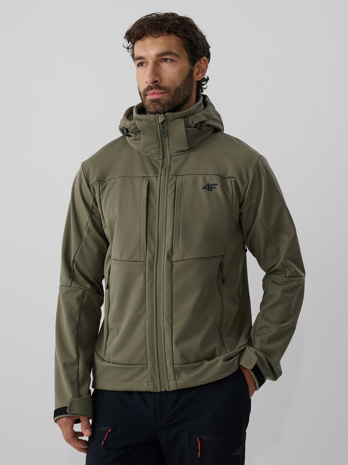 4F Geacă softshell rezistentă la vânt membrană 8000 pentru bărbați - khaki S