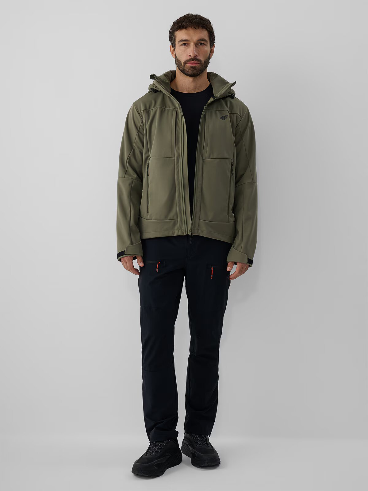 4F Geacă softshell rezistentă la vânt membrană 8000 pentru bărbați - khaki S