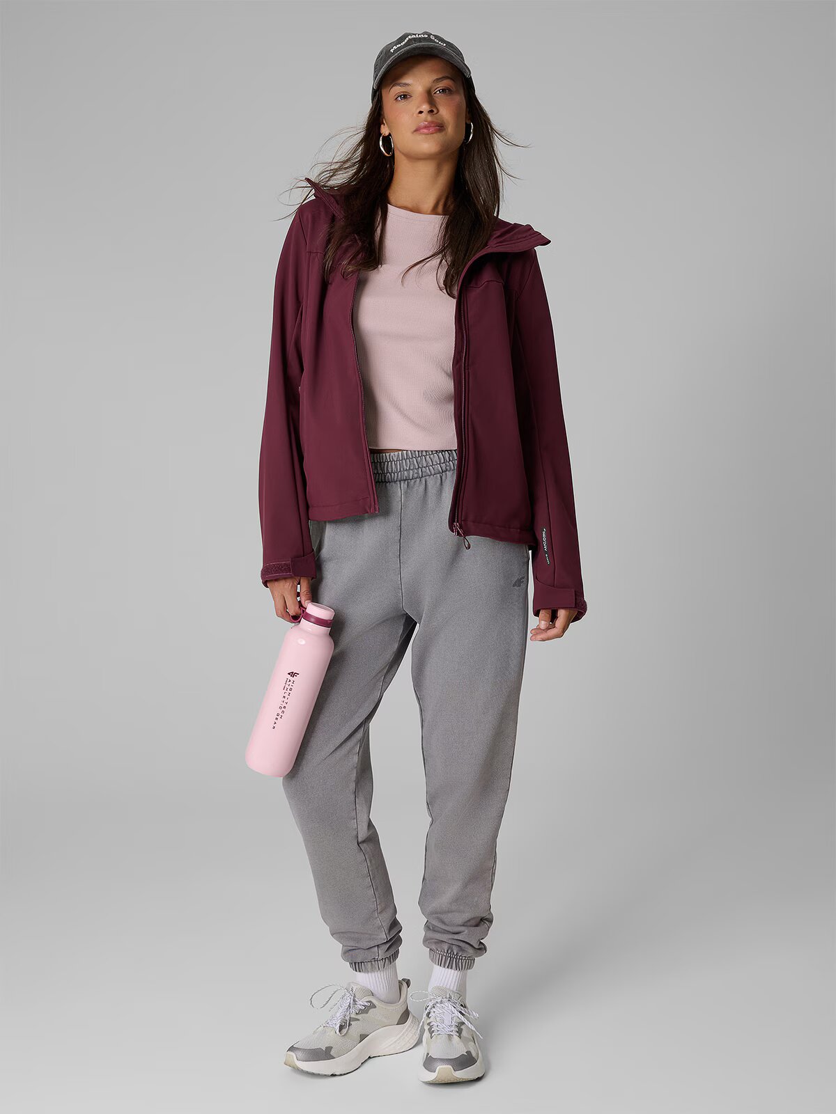 4F Geacă softshell rezistentă la vânt membrană 8000 pentru femei - burgundy M