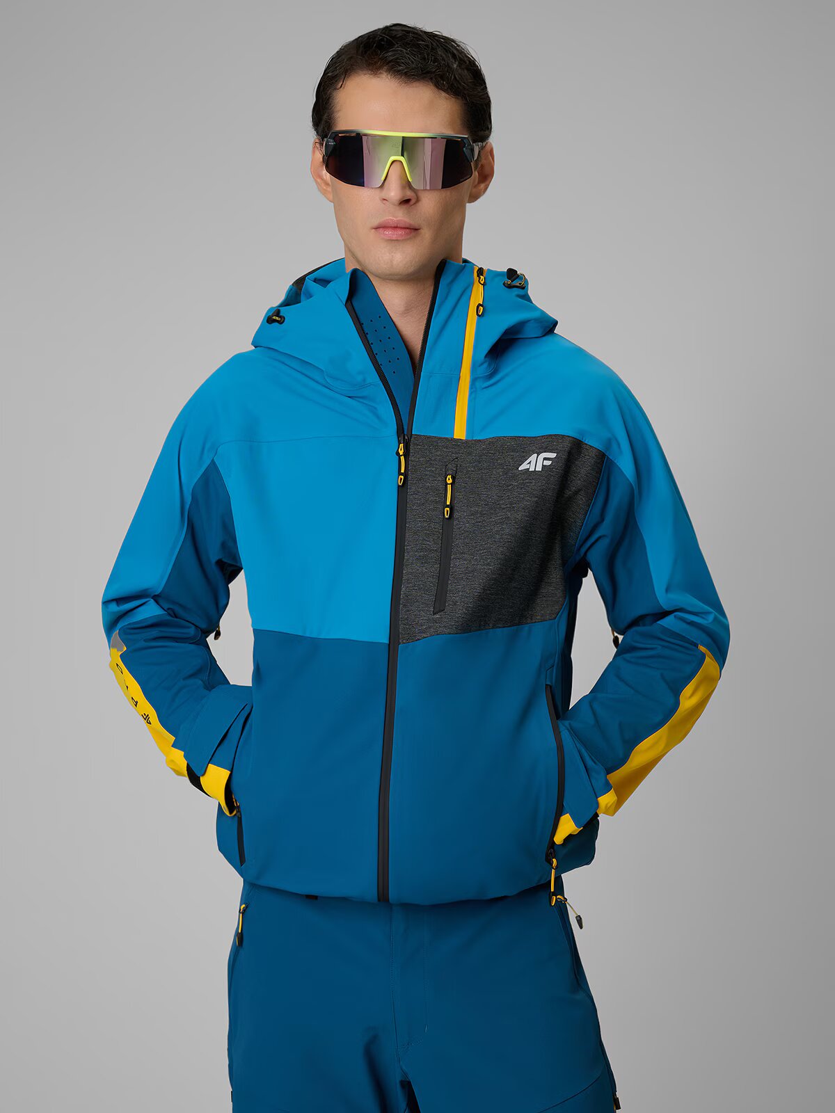 4F Geacă softshell rezistentă la vânt PRO cu membrană 10000 pentru bărbați - albastră XXL