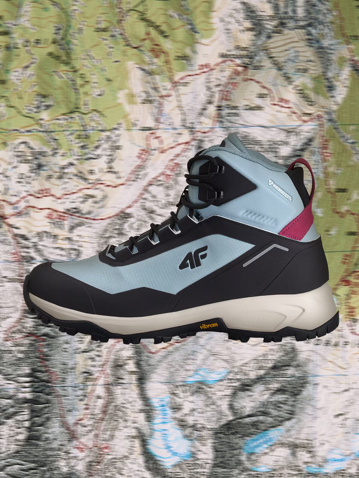 4F Ghete înalte de trekking ICE CRACKER cu izolația Primaloft pentru femei - albastre 39