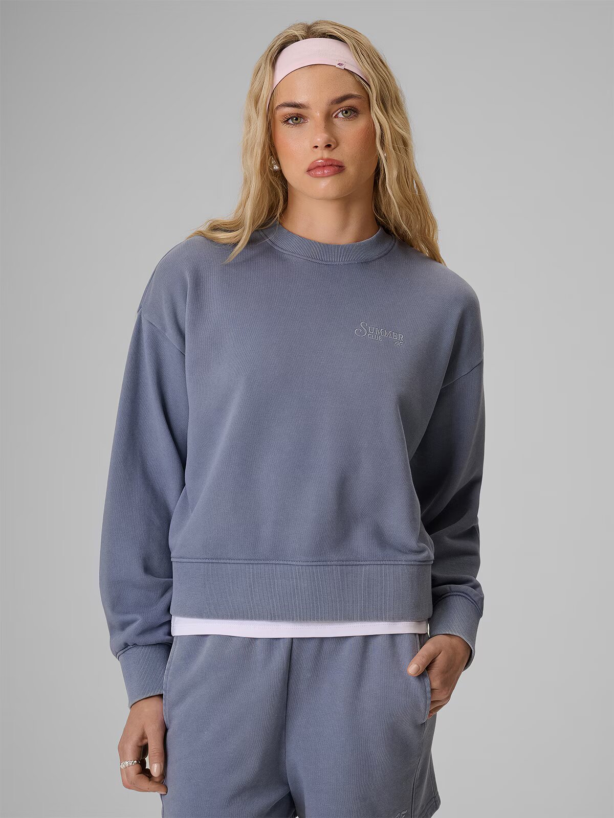 4F Hanorac de trening regular fără glugă pentru femei - denim S