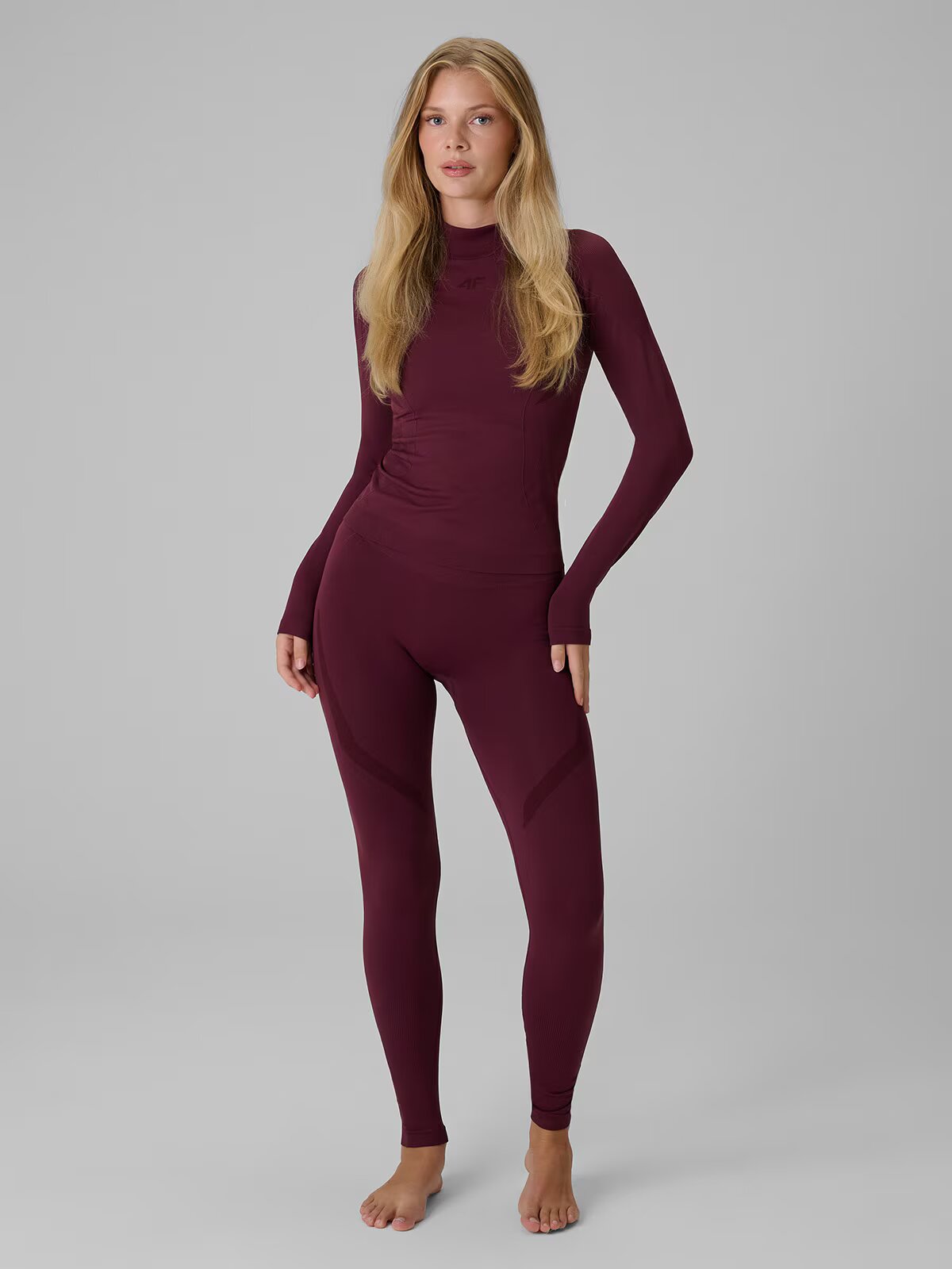 4F Lenjerie termică activă fără cusături (jos) pentru femei - burgundy M/L