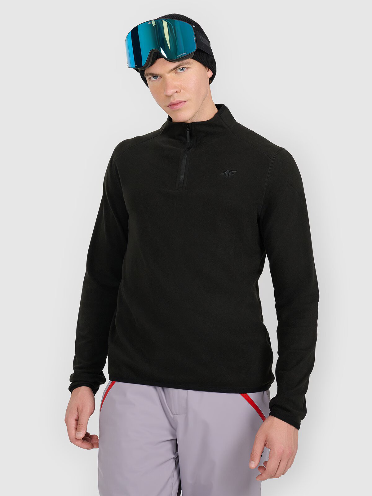 4F Lenjerie termică din fleece (bluză) pentru bărbați - neagră XL