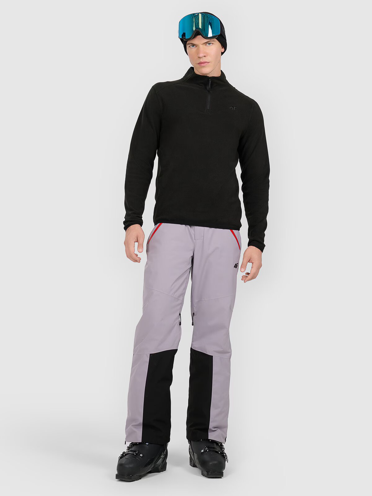 4F Lenjerie termică din fleece (bluză) pentru bărbați - neagră XL