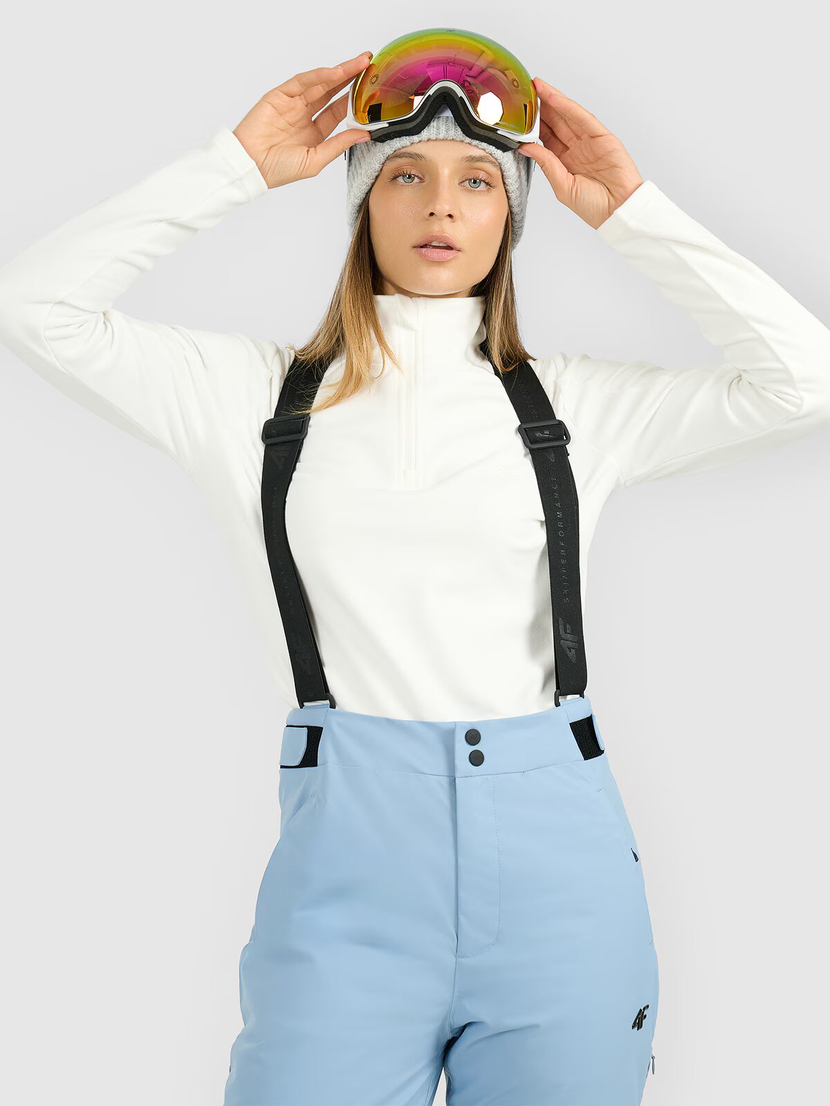 4F Lenjerie termică din polar (bluză) pentru femei - albă XL