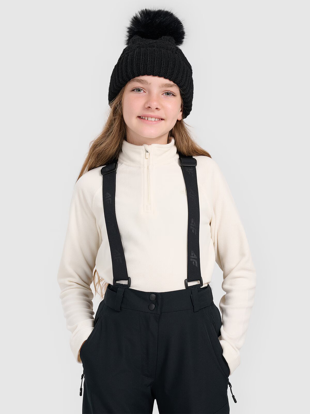 4F Lenjerie termică din polar (bluză) pentru fete - albă 134/140 (8-10 ani)