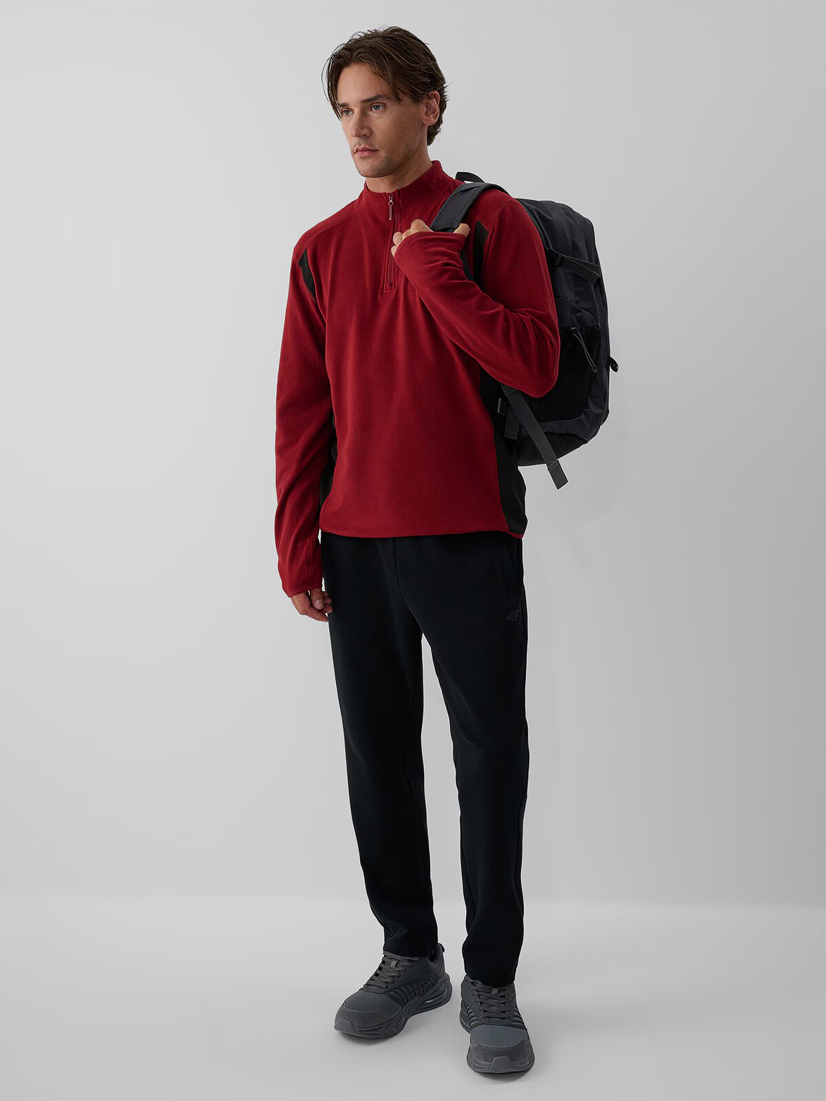 4F Lenjerie termică din polar (top) pentru bărbați - burgundy XL