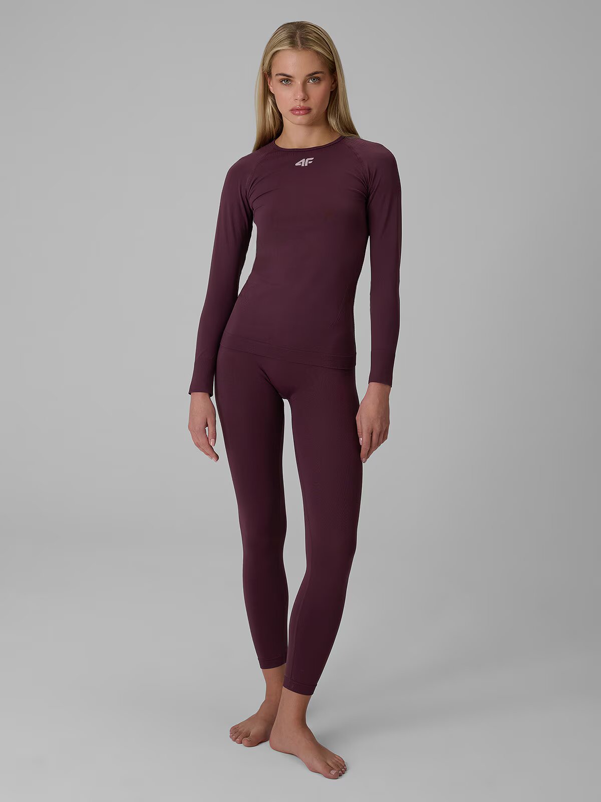 4F Lenjerie termică fără cusături (jos) pentru femei - burgundy M/L