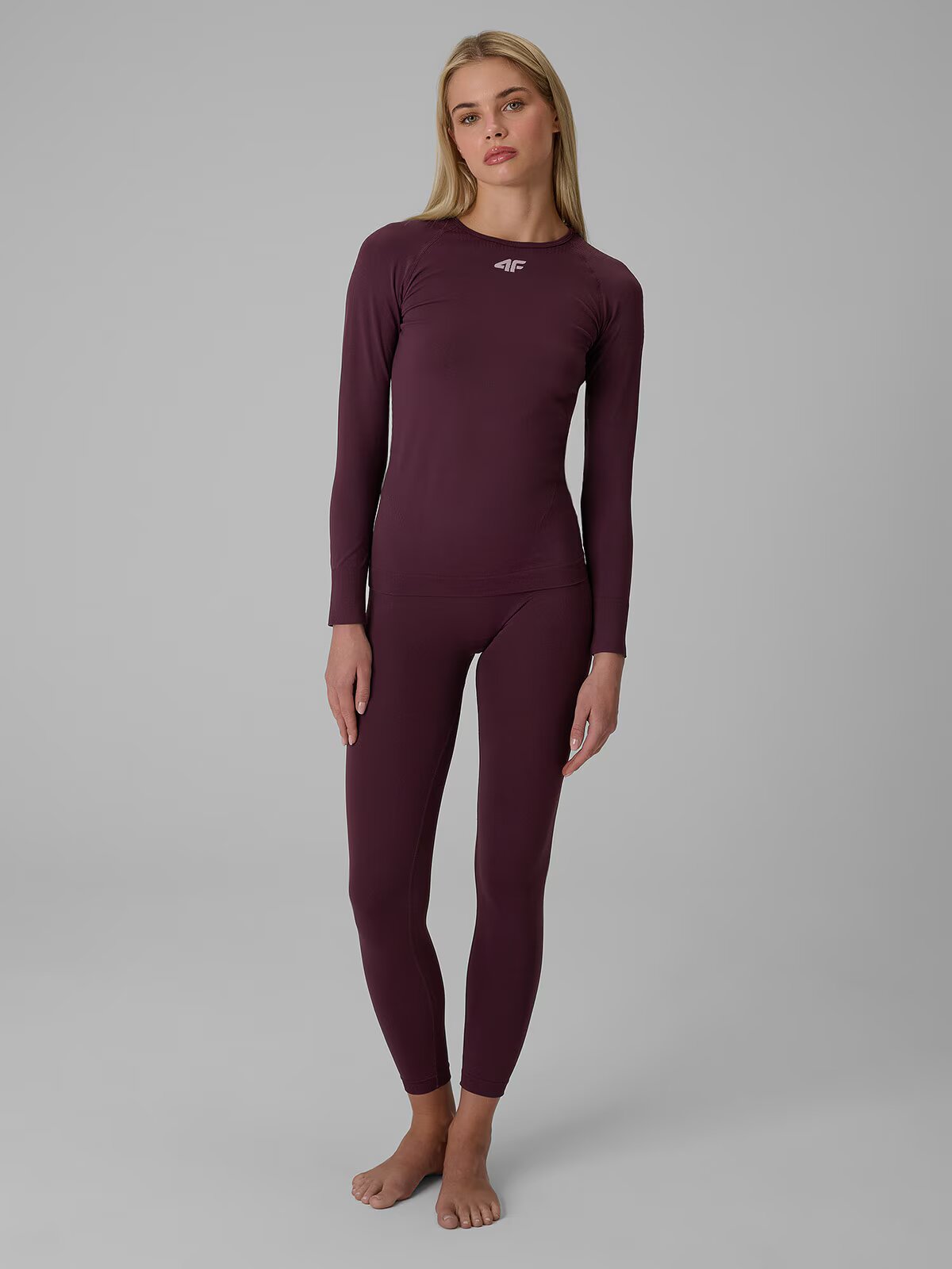 4F Lenjerie termică fără cusături (sus) pentru femei - burgundy XL/XXL