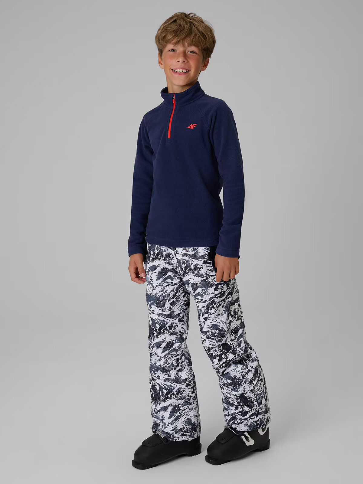 4F Lenjerie termică fleece (sus) pentru băieți - 146/152 (10-12 ani)