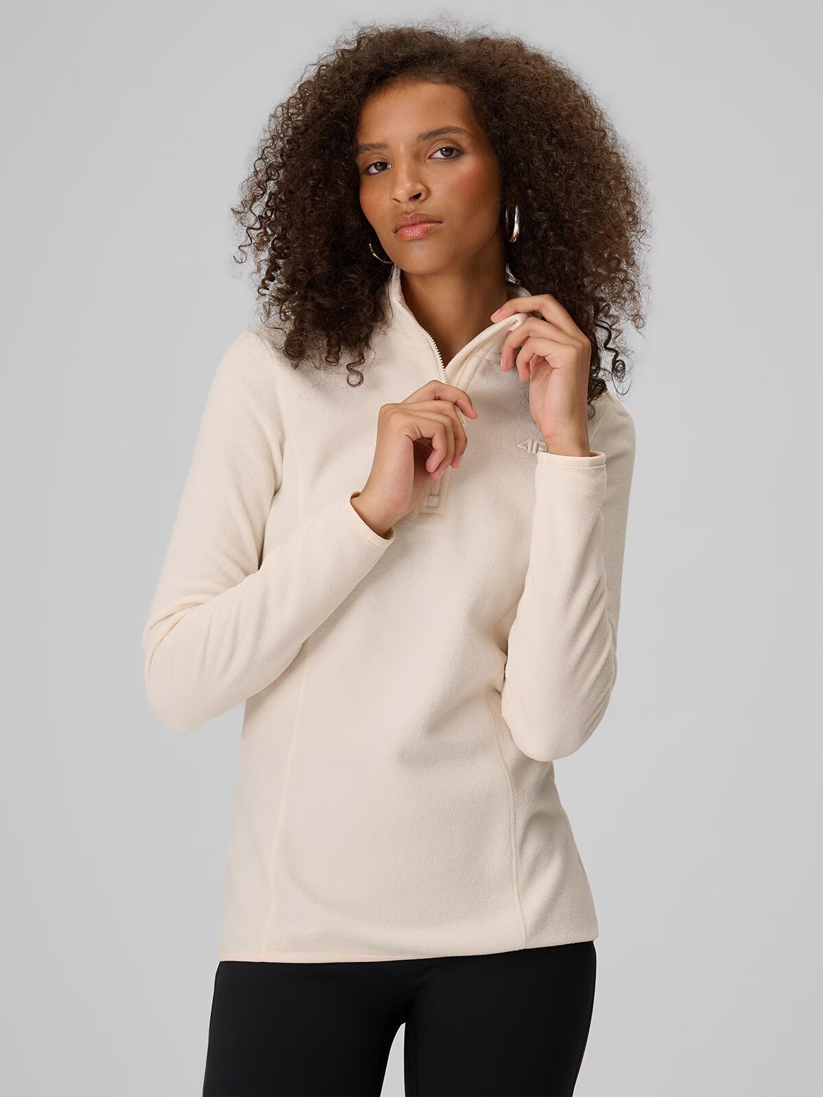 4F Lenjerie termică fleece (sus) pentru femei - crem L