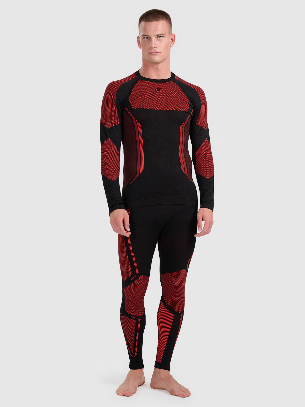 4F Lenjerie termoactivă fără cusături (bluză) pentru bărbați - roșie XXL/3XL