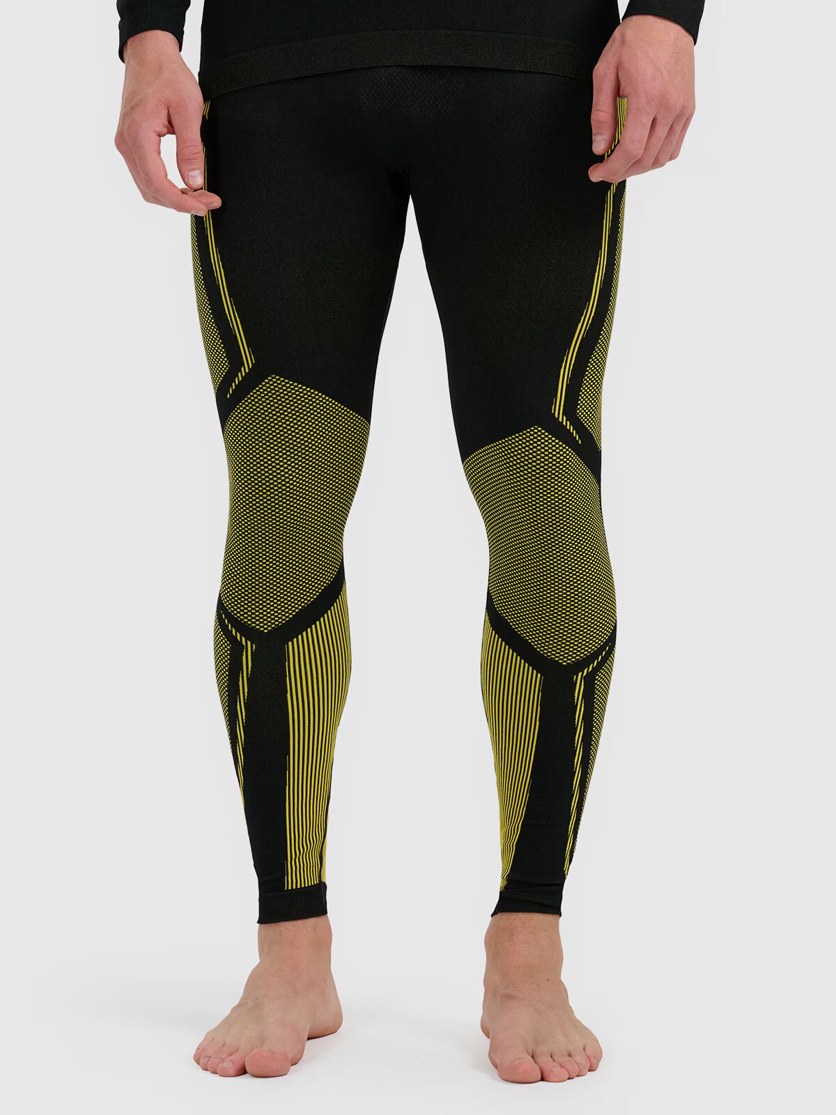 4F Lenjerie termoactivă fără cusături (colanți) pentru bărbați - galbenă XXL/3XL