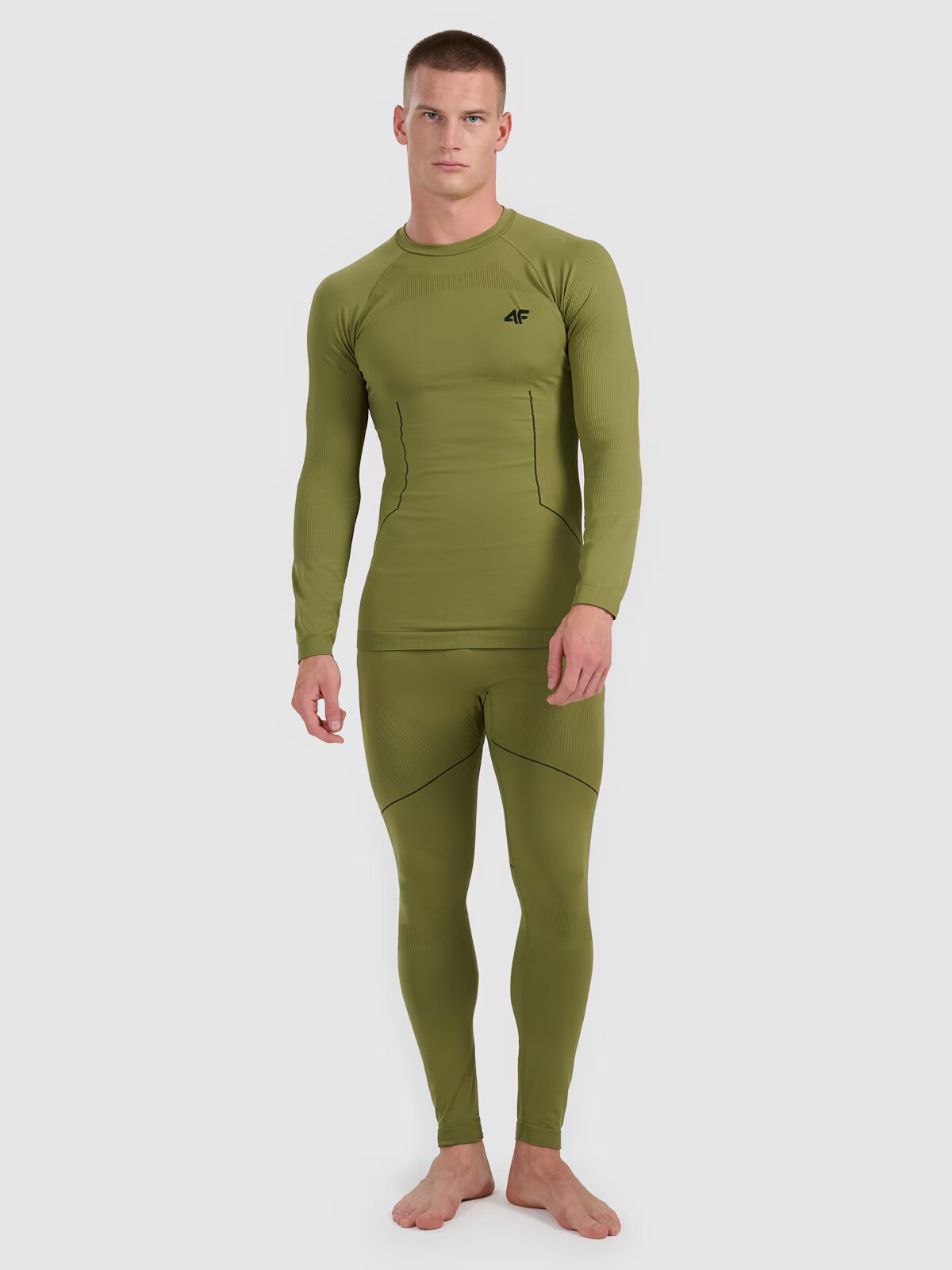 4F Lenjerie termoactivă fără cusături (colanți) pentru bărbați - kaki XXL/3XL