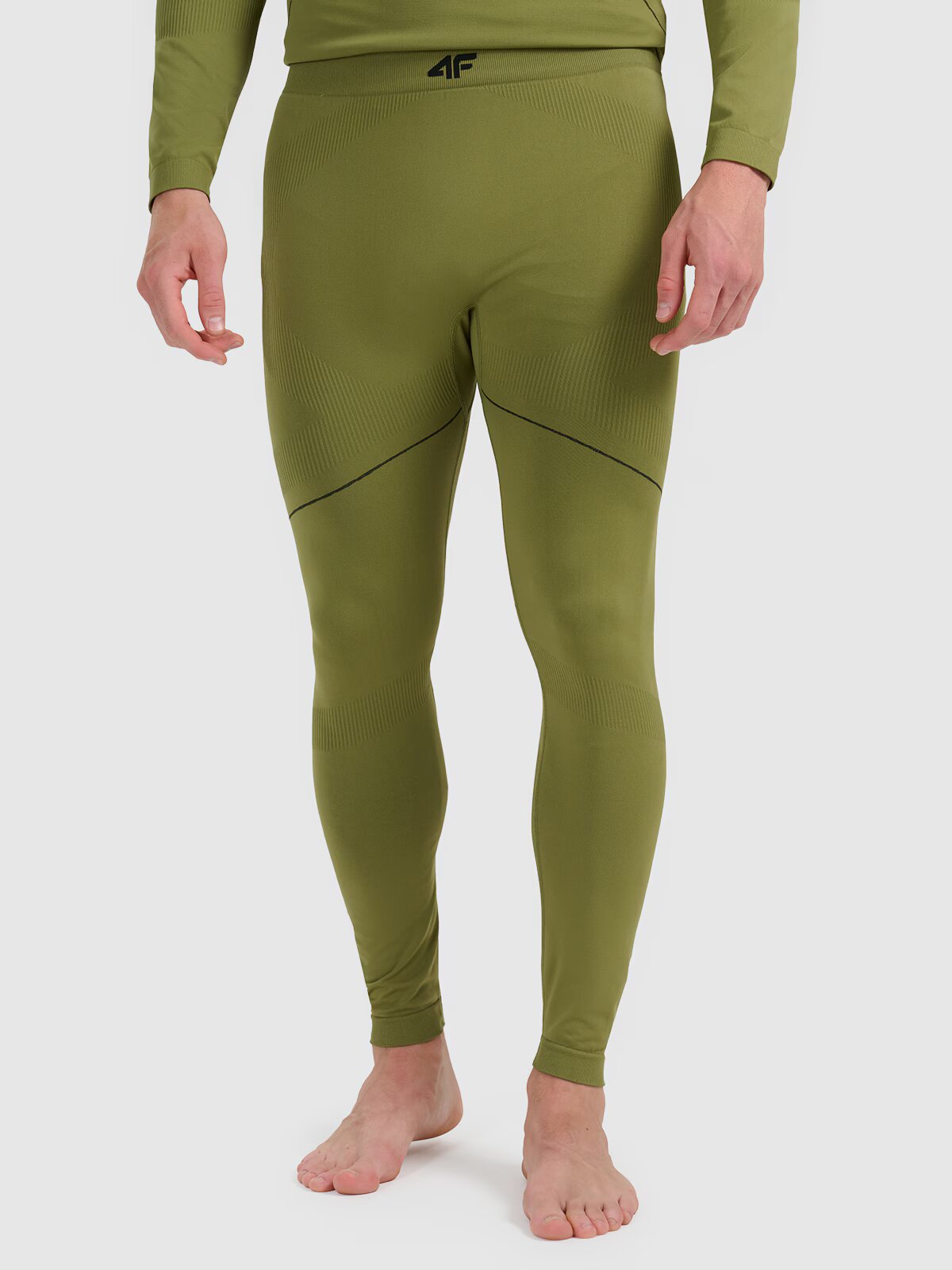 4F Lenjerie termoactivă fără cusături (colanți) pentru bărbați - kaki XXL/3XL