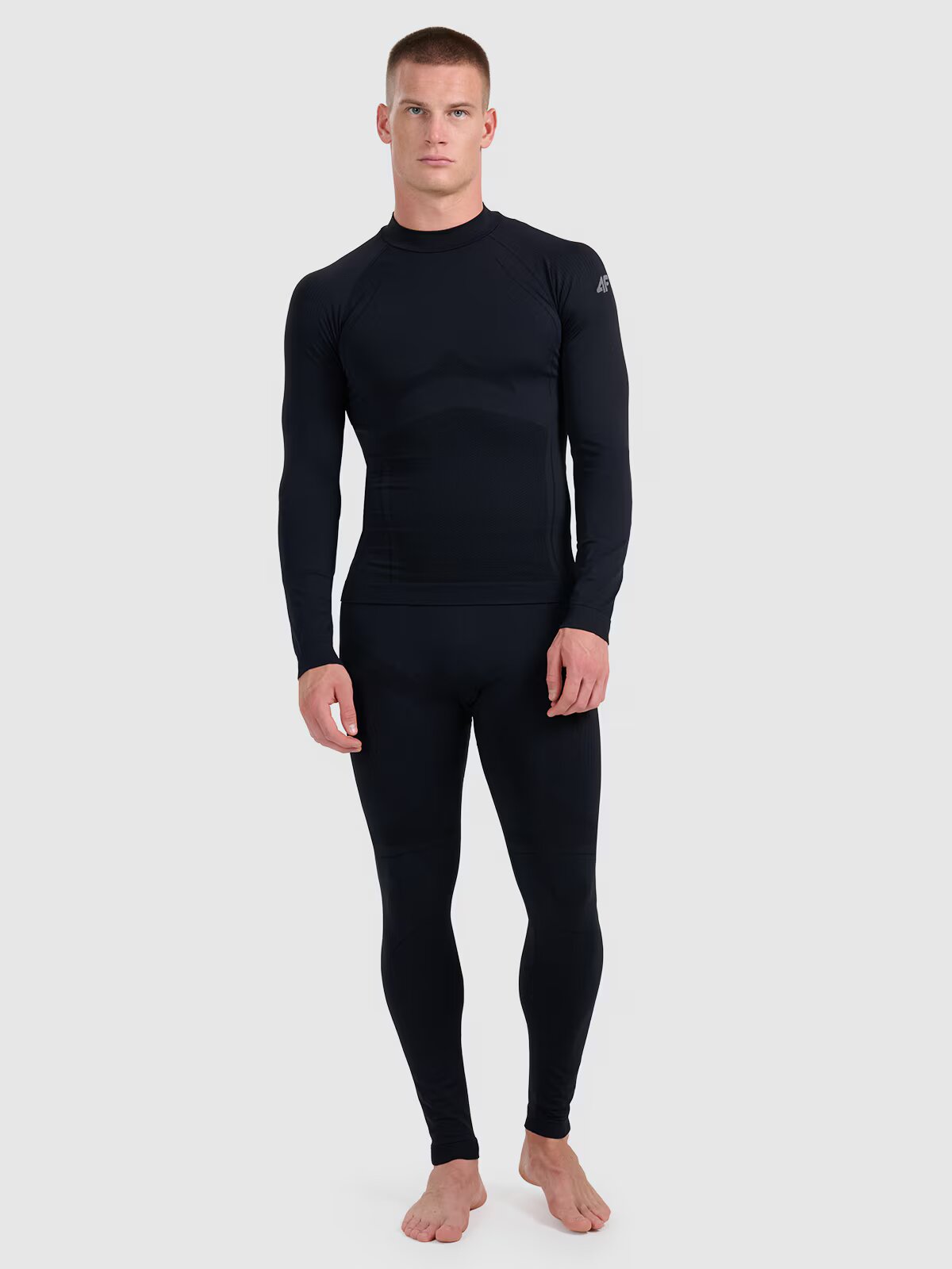4F Lenjerie termoactivă fără cusături (colanți) pentru bărbați - neagră XXL/3XL