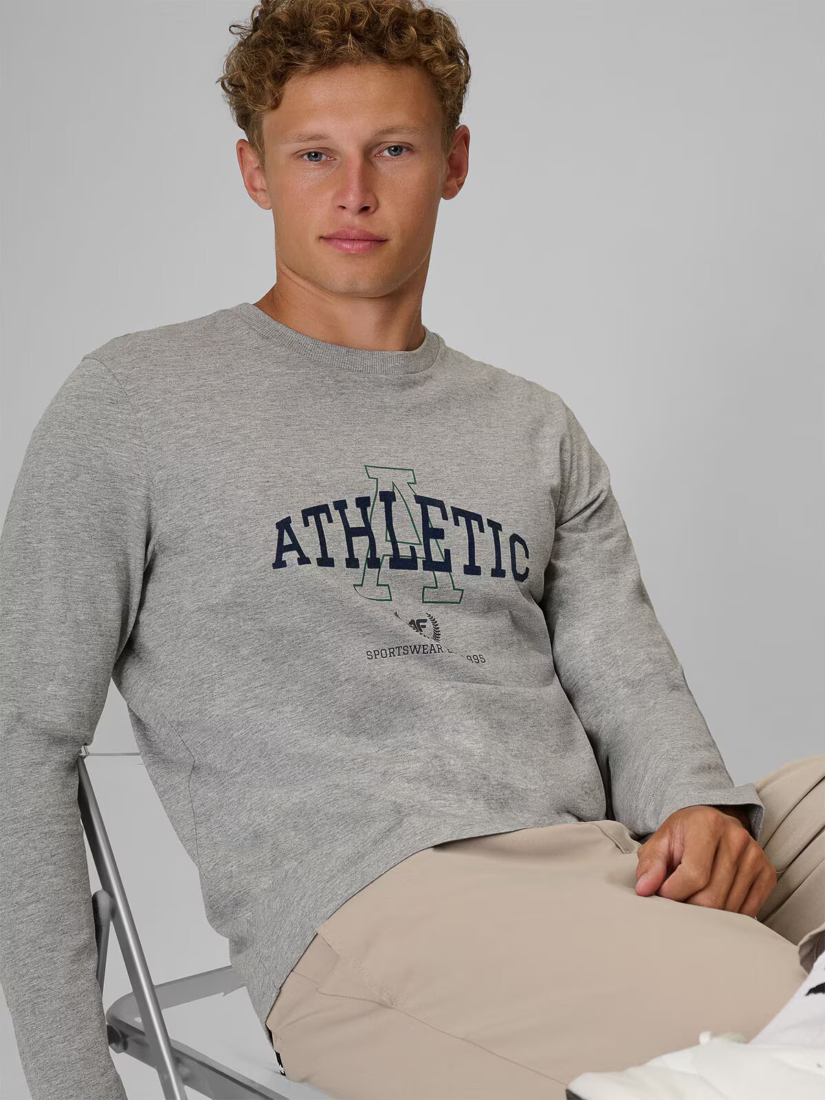 4F Longsleeve regular cu imprimeu pentru bărbați - L