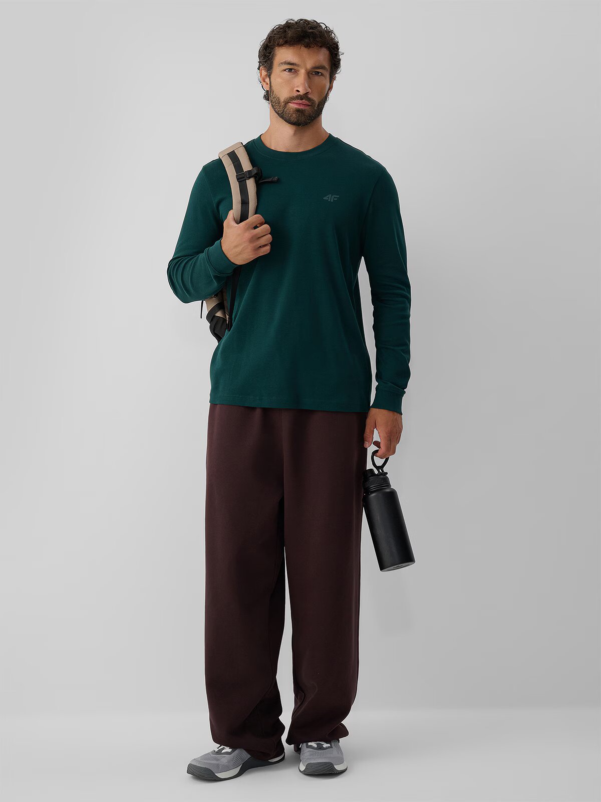 4F Longsleeve regular simplu pentru bărbați - S