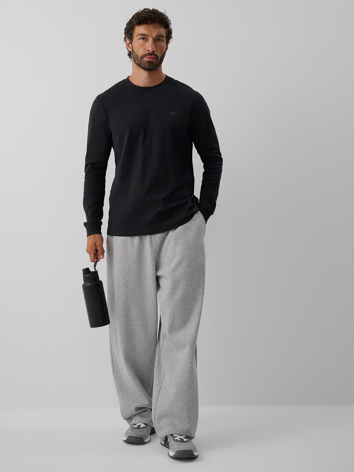 4F Longsleeve regular simplu pentru bărbați - XXL