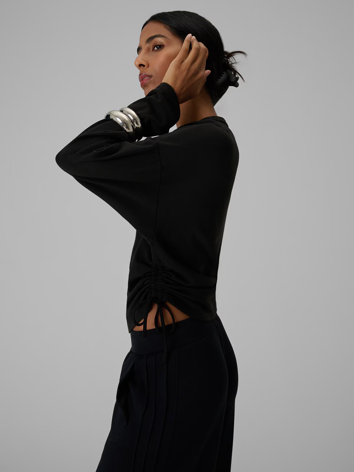 4F Longsleeve slim cu fronseuri pentru femei - S