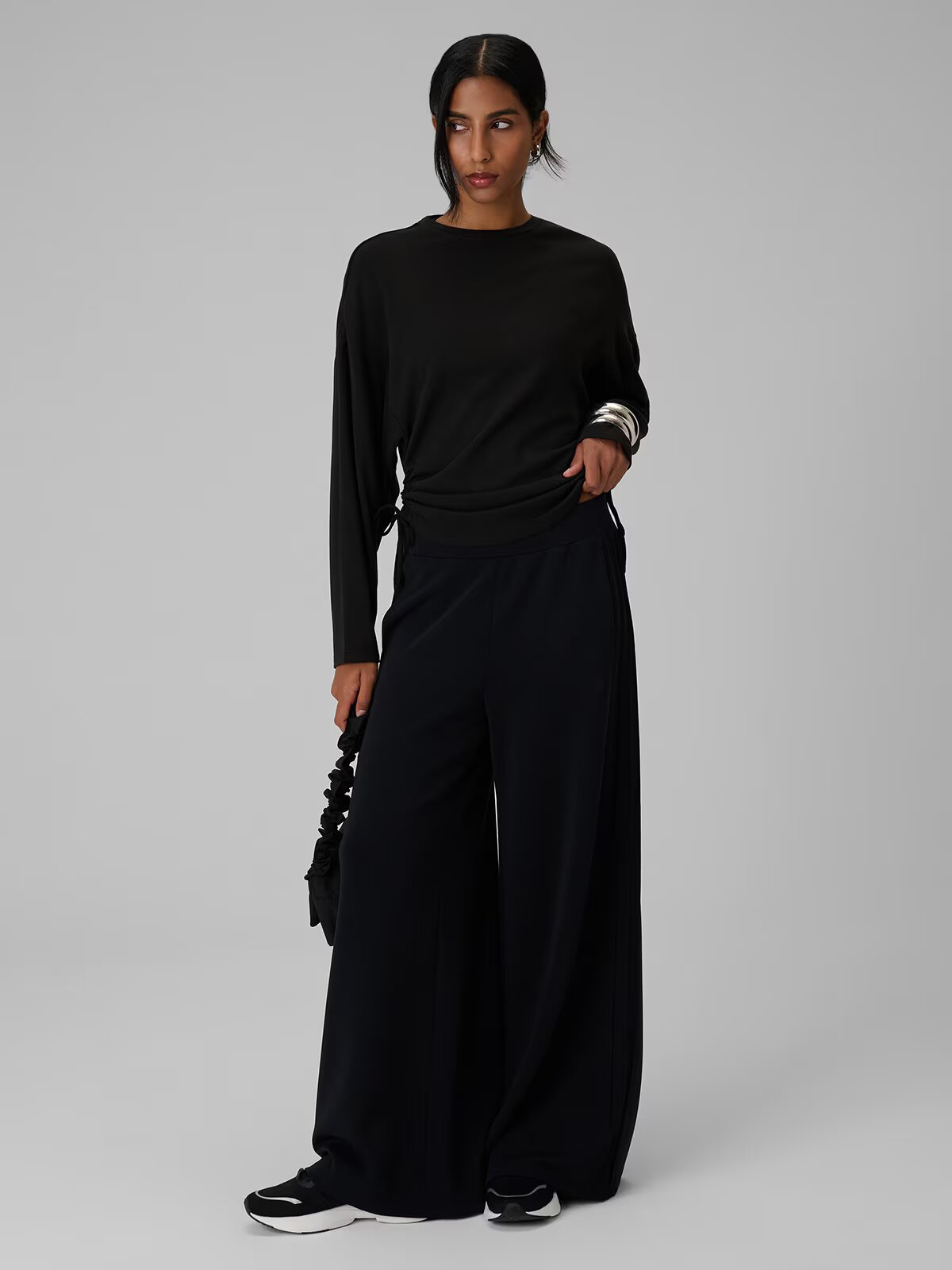 4F Longsleeve slim cu fronseuri pentru femei - S
