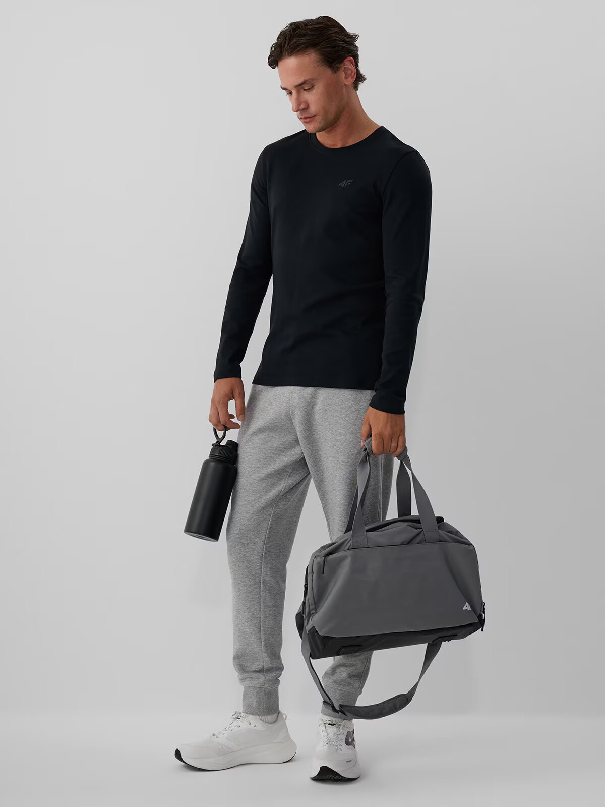 4F Longsleeve slim simplu pentru bărbați - L