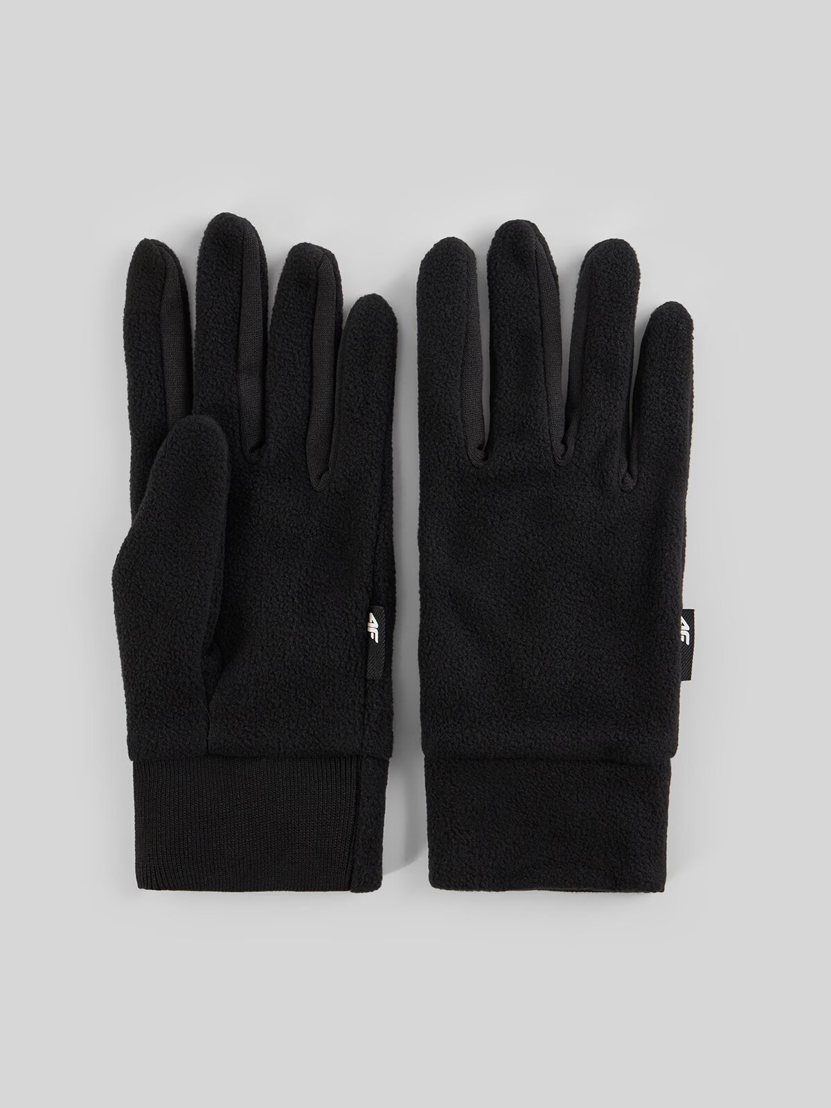 4F Mănuși din polar Touch Screen unisex - negre S