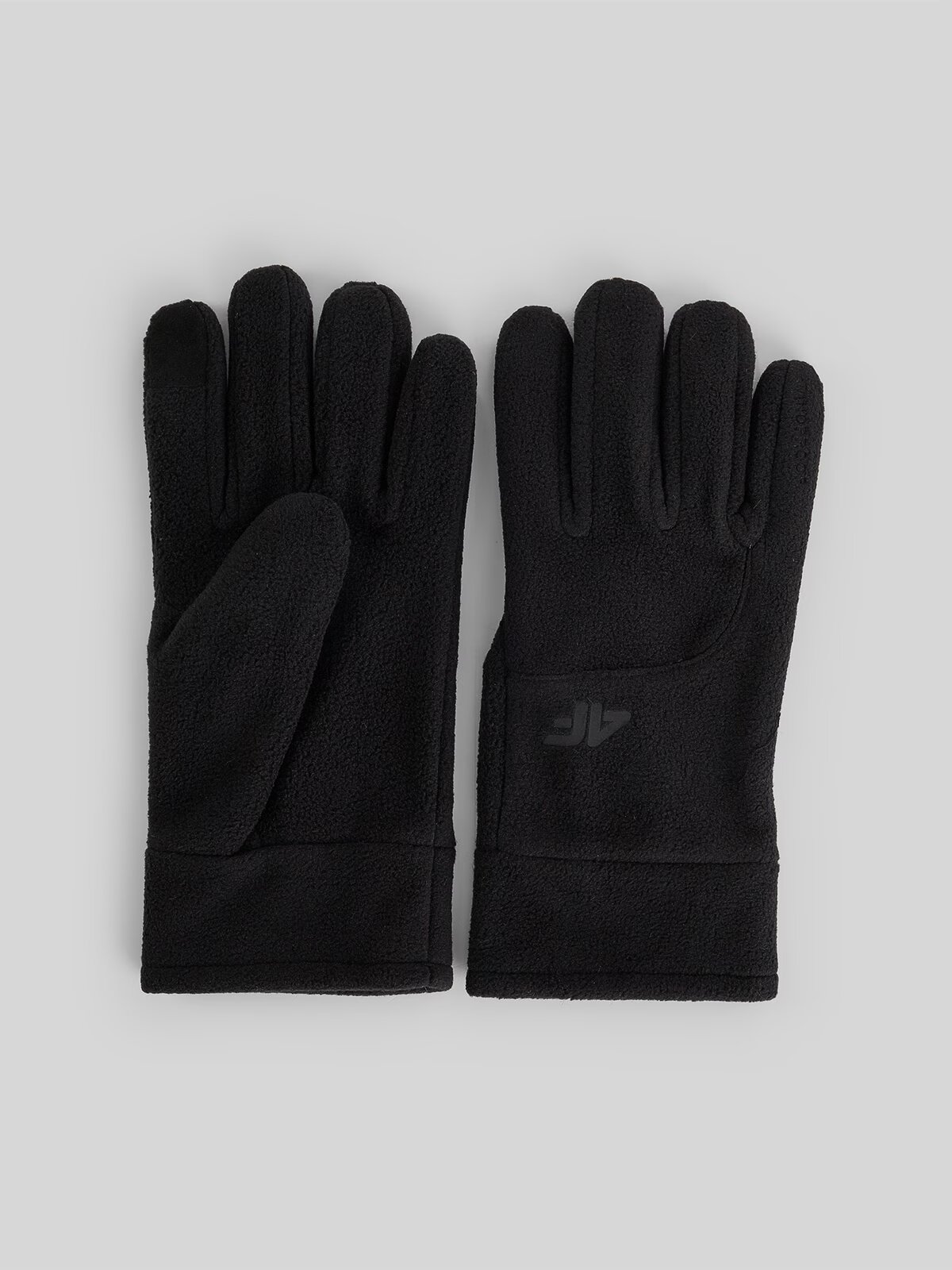 4F Mănuși din polar Touch Screen unisex - negre S