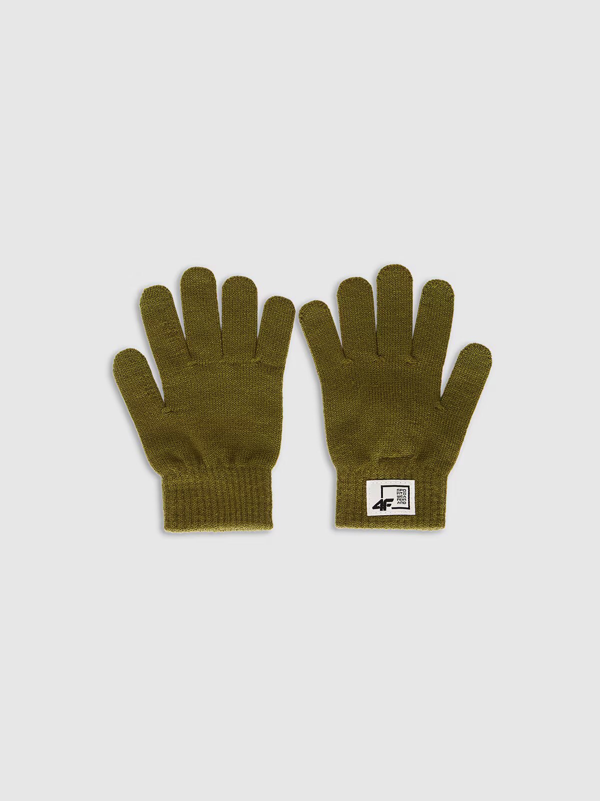 4F Mănuși din tricot cu viscoză pentru copii - kaki S/M