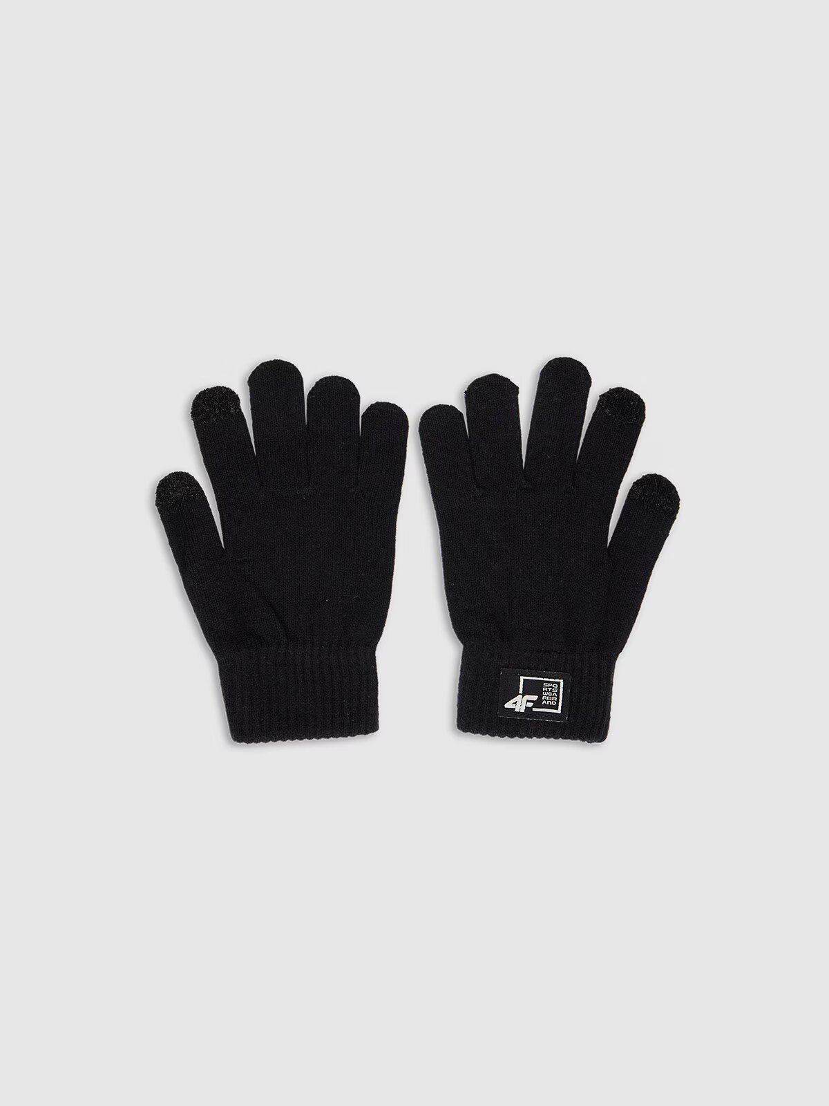 4F Mănuși din tricot cu viscoză pentru copii - negre S/M