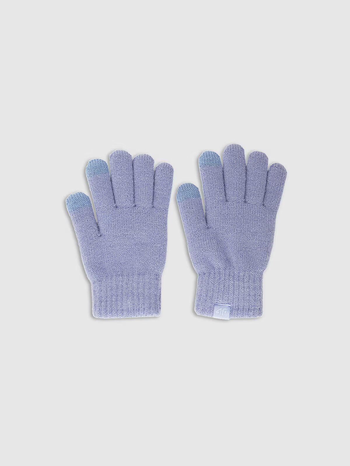 4F Mănuși din tricot Touch Screen pentru copii - albastre S/M