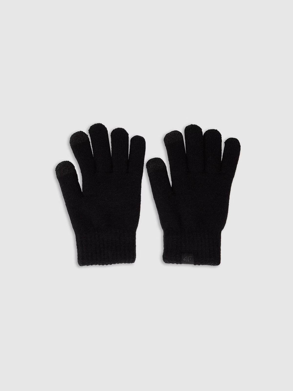 4F Mănuși din tricot Touch Screen pentru copii - negre S/M