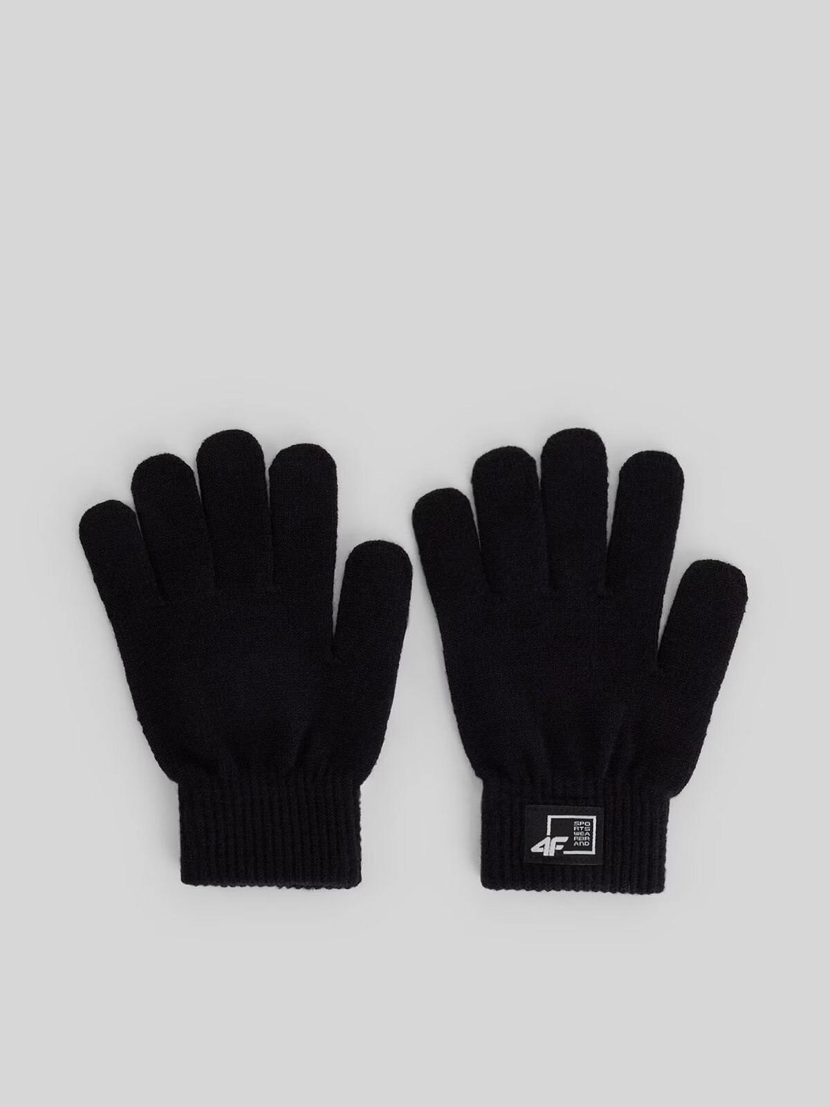 4F Mănuși tricotate pentru copii - negre L/XL