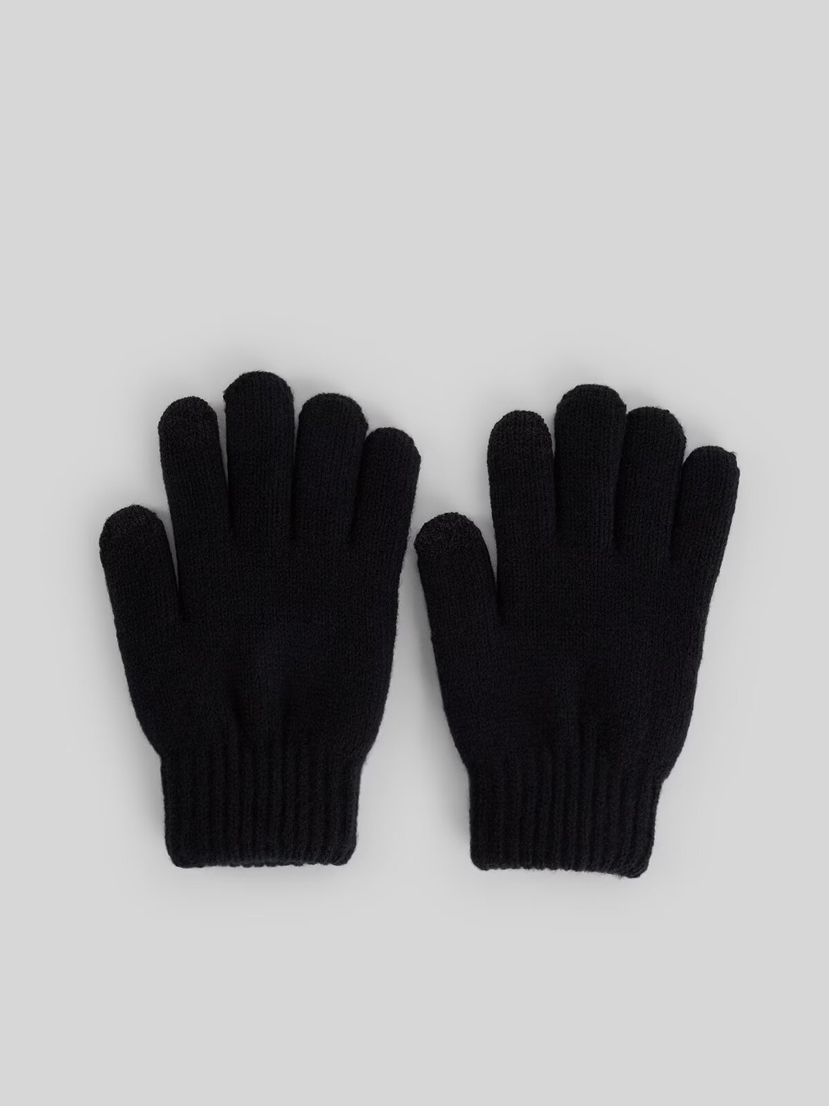 4F Mănuși tricotate pentru copii - negre L/XL