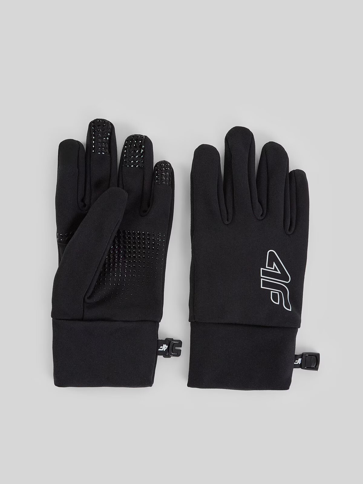 4F Mănuși tricotate Touch Screen pentru copii - negre L/XL