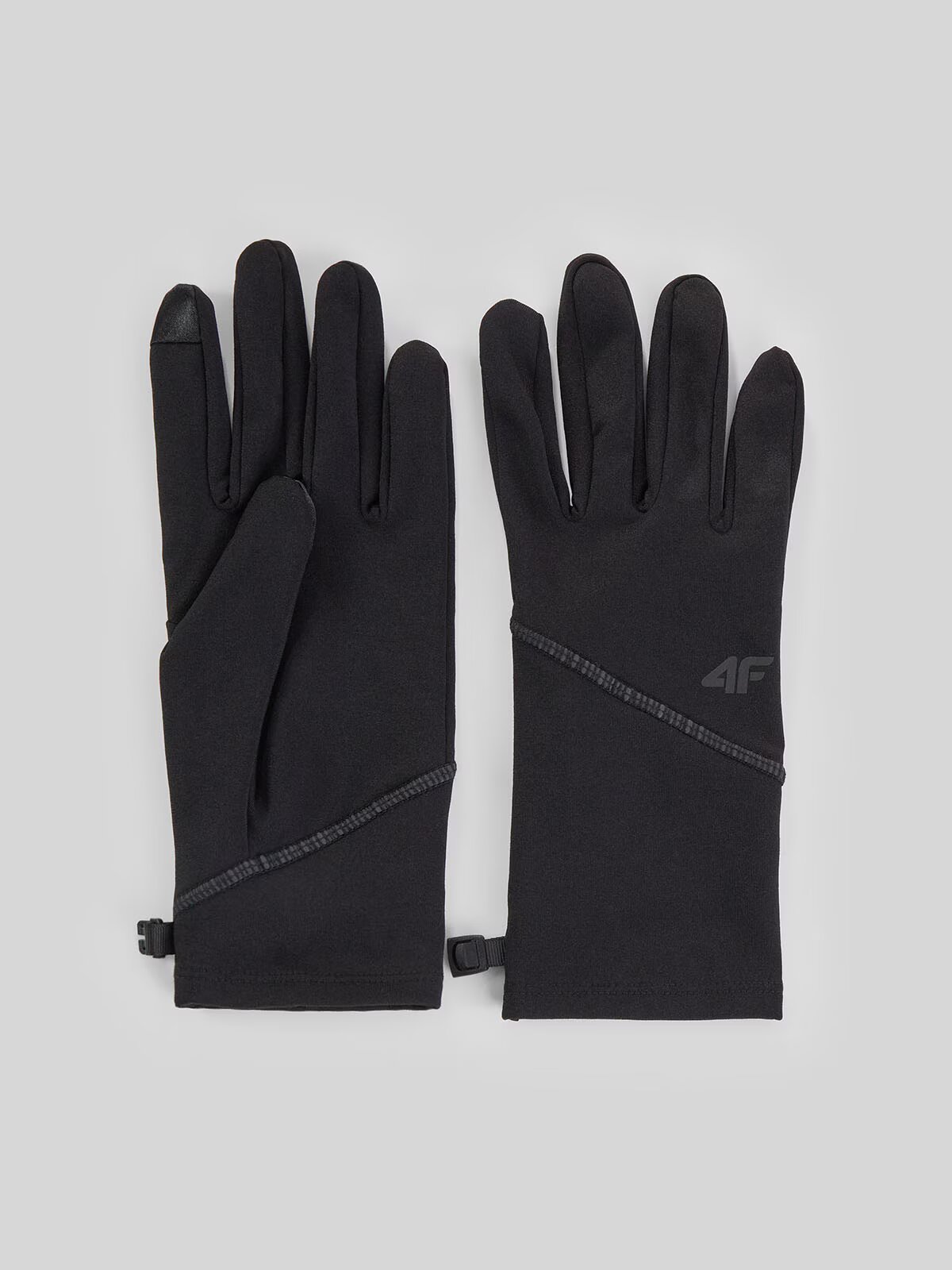 4F Mănuși tricotate Touch Screen unisex - negre S