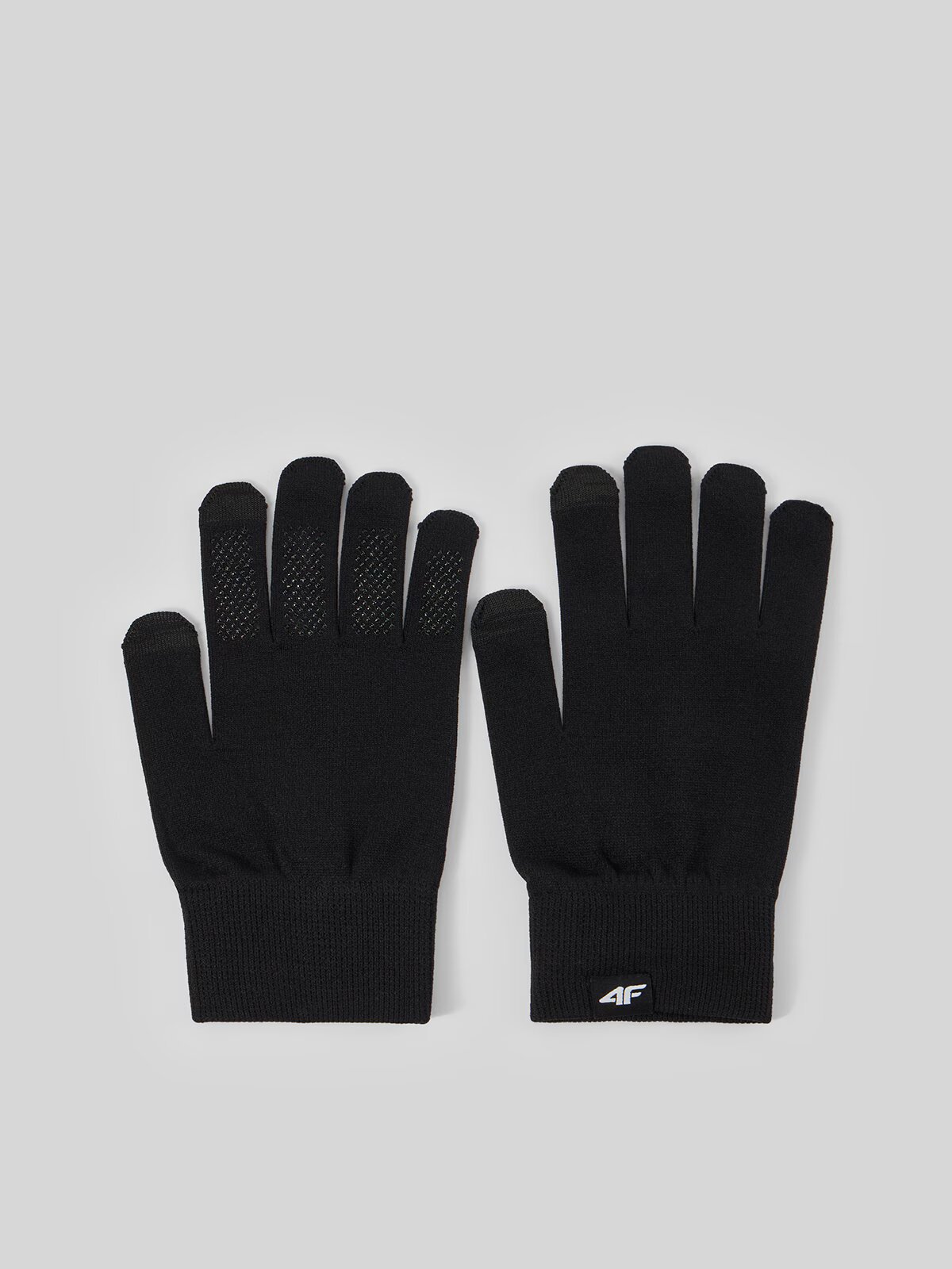 4F Mănuși tricotate Touch Screen unisex - negre L/XL