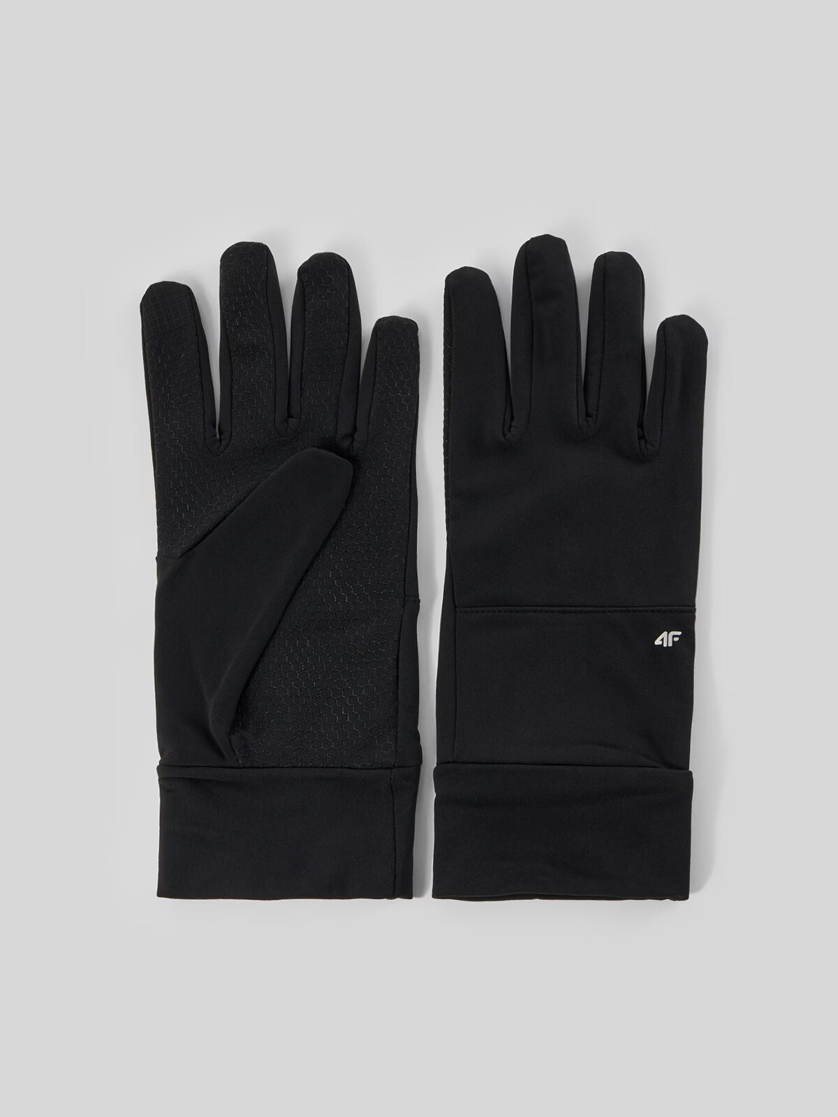 4F Mănuși tricotate Touch Screen unisex - negre XS
