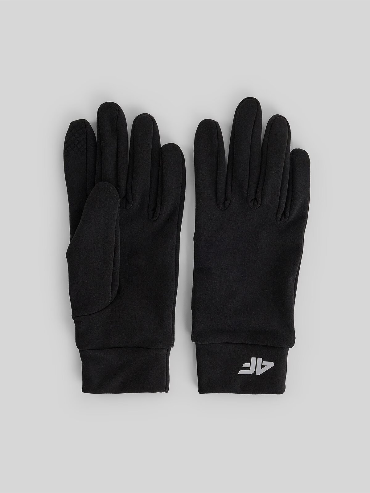 4F Mănuși tricotate Touch Screen unisex - negre S